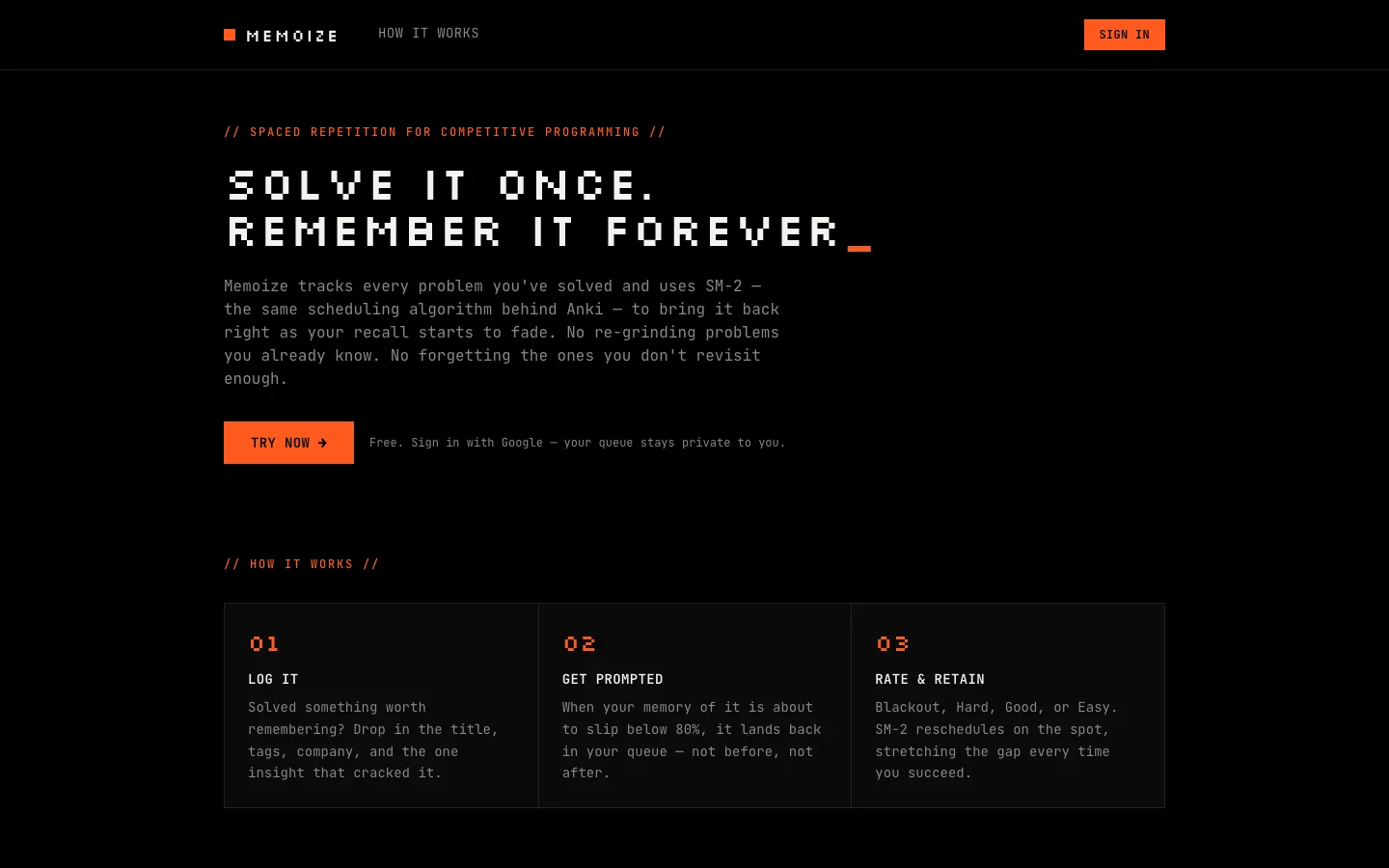 Memoize home page